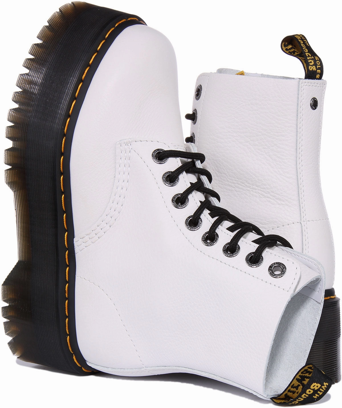 Dr Martens 1460 Pascal Max Platform In White For Women Modern Step Move Glide