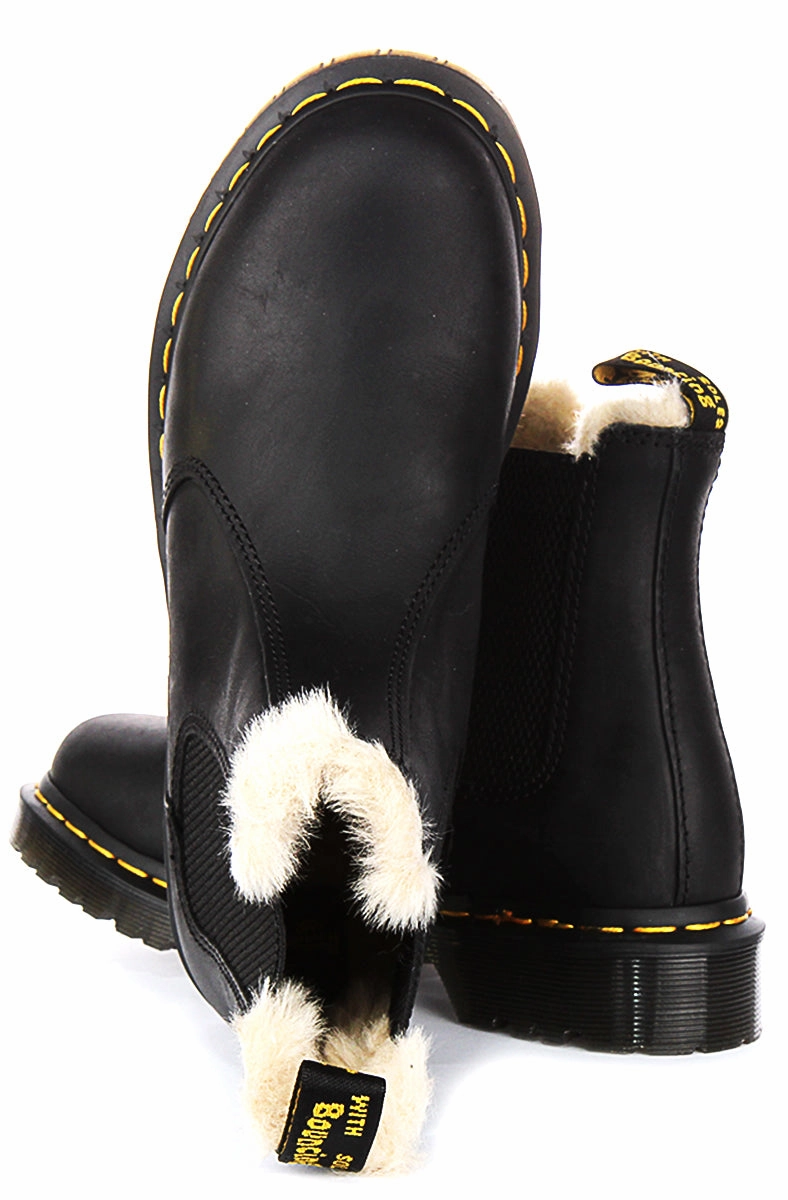 Dr Martens 2976 Leonore In Black Fur Lined Secure Trek