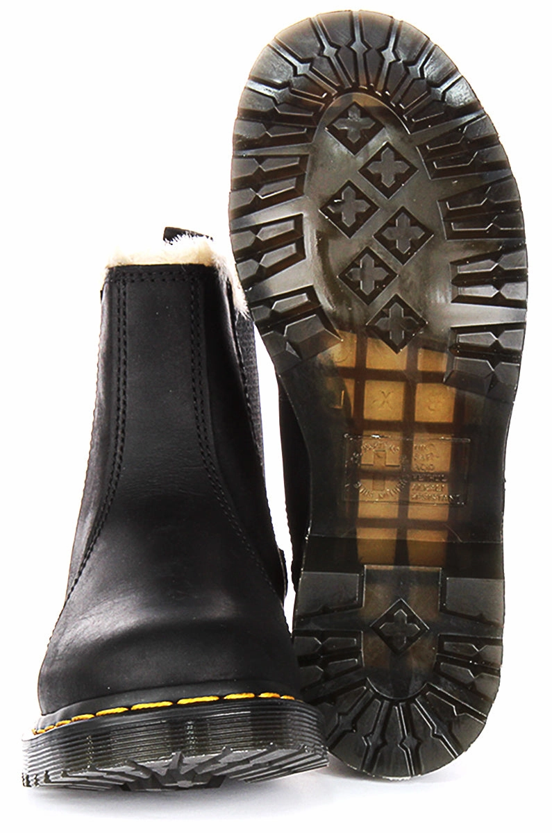 Dr Martens 2976 Leonore In Black Fur Lined Secure Trek