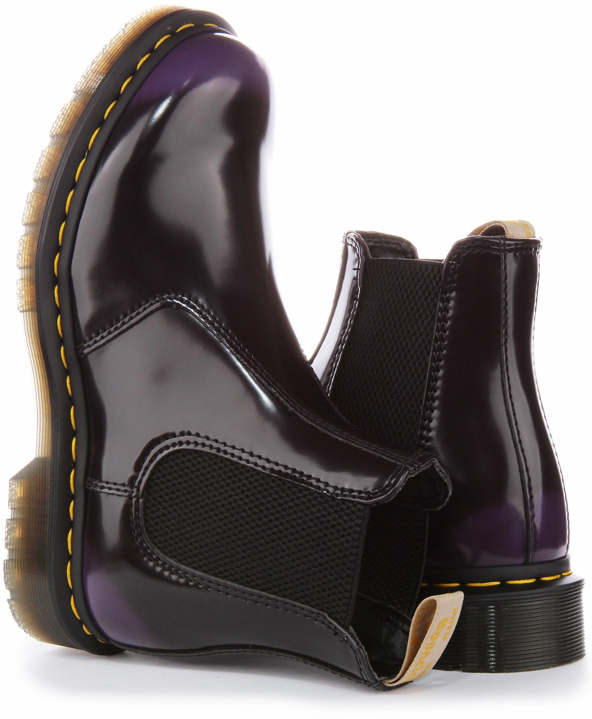 Dr Martens Vegan 2976 In Black Purple Trail Tough Shoes