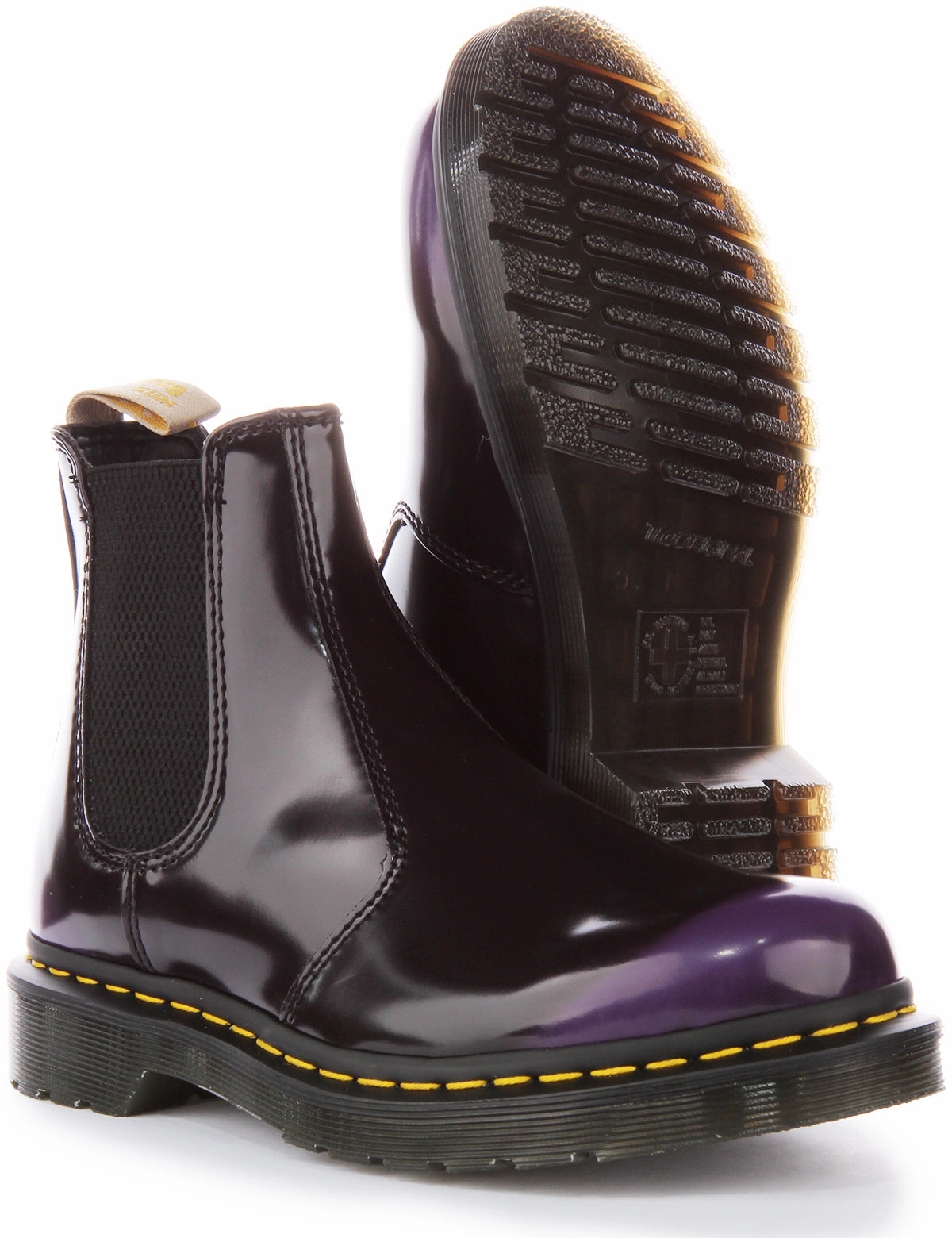 Dr Martens Vegan 2976 In Black Purple Trail Tough Shoes