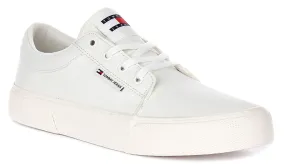 Reinforced Heel Locking Tommy Hilfiger Vulc S Trainer In Natural For Men
