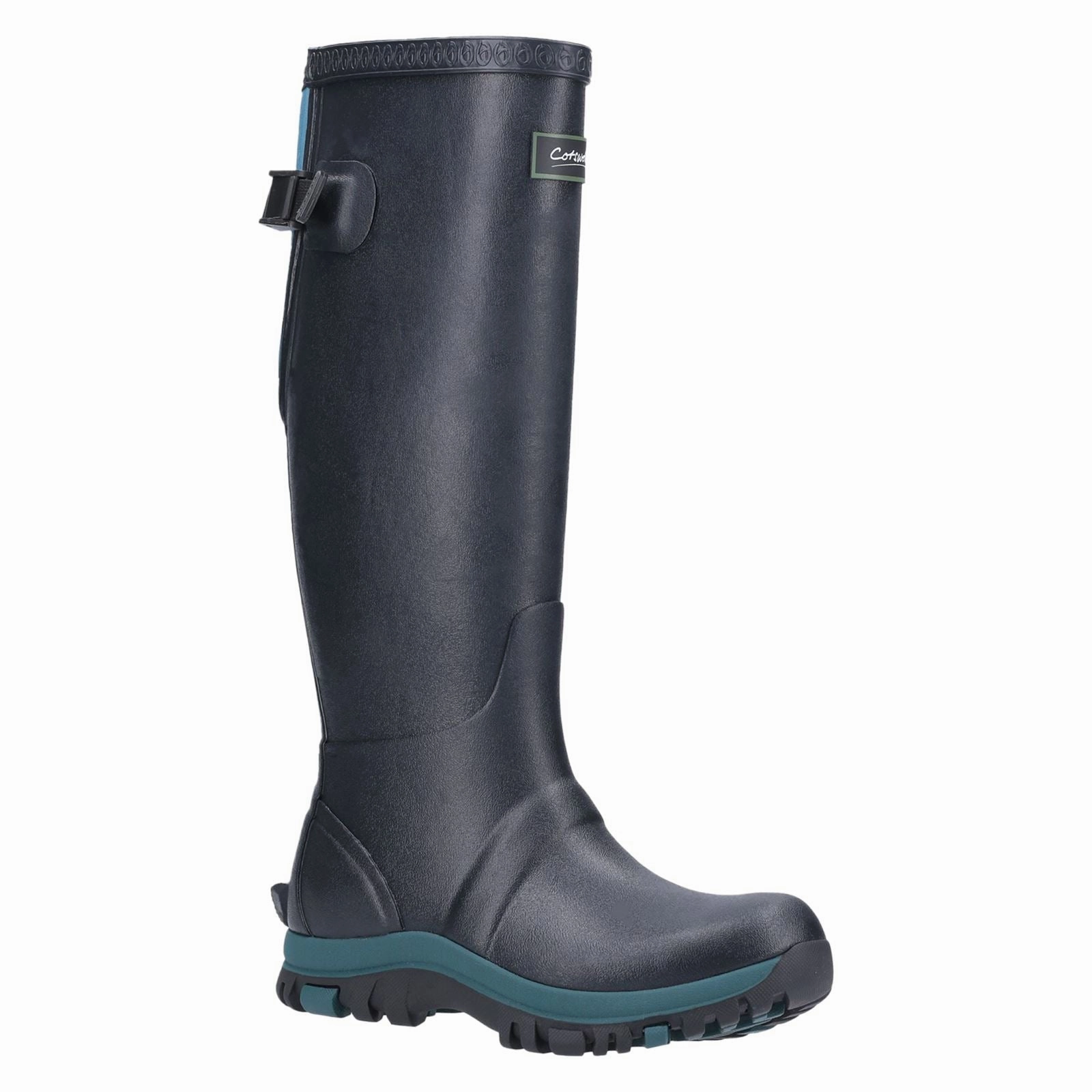 Dry Grip Cotswold Realm Rubber Navy/Teal Wellington Boots