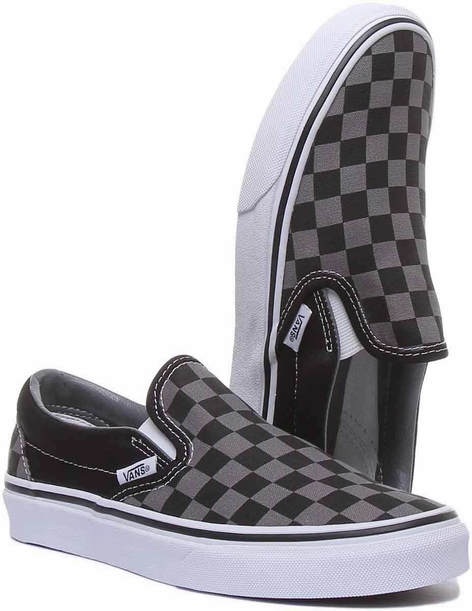Dry Insole Vans Classic Slipon Chkbrd In Black Pewter For Women