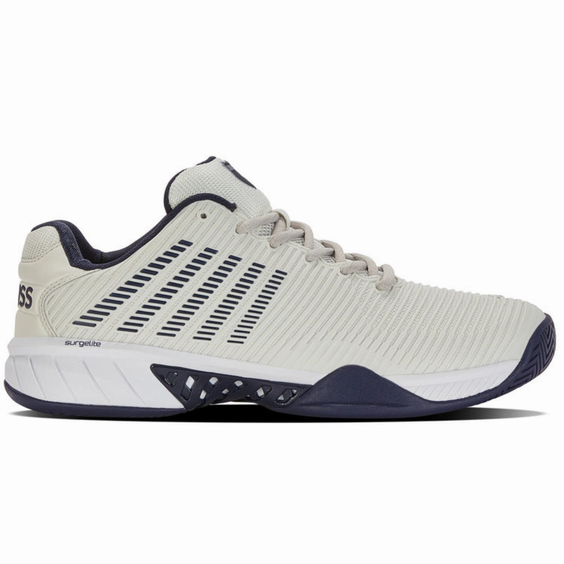 Durability - boosting K Swiss Hypercourt Express 2-2E WIDE MenTennis Shoes - Gray/White/Peacoat