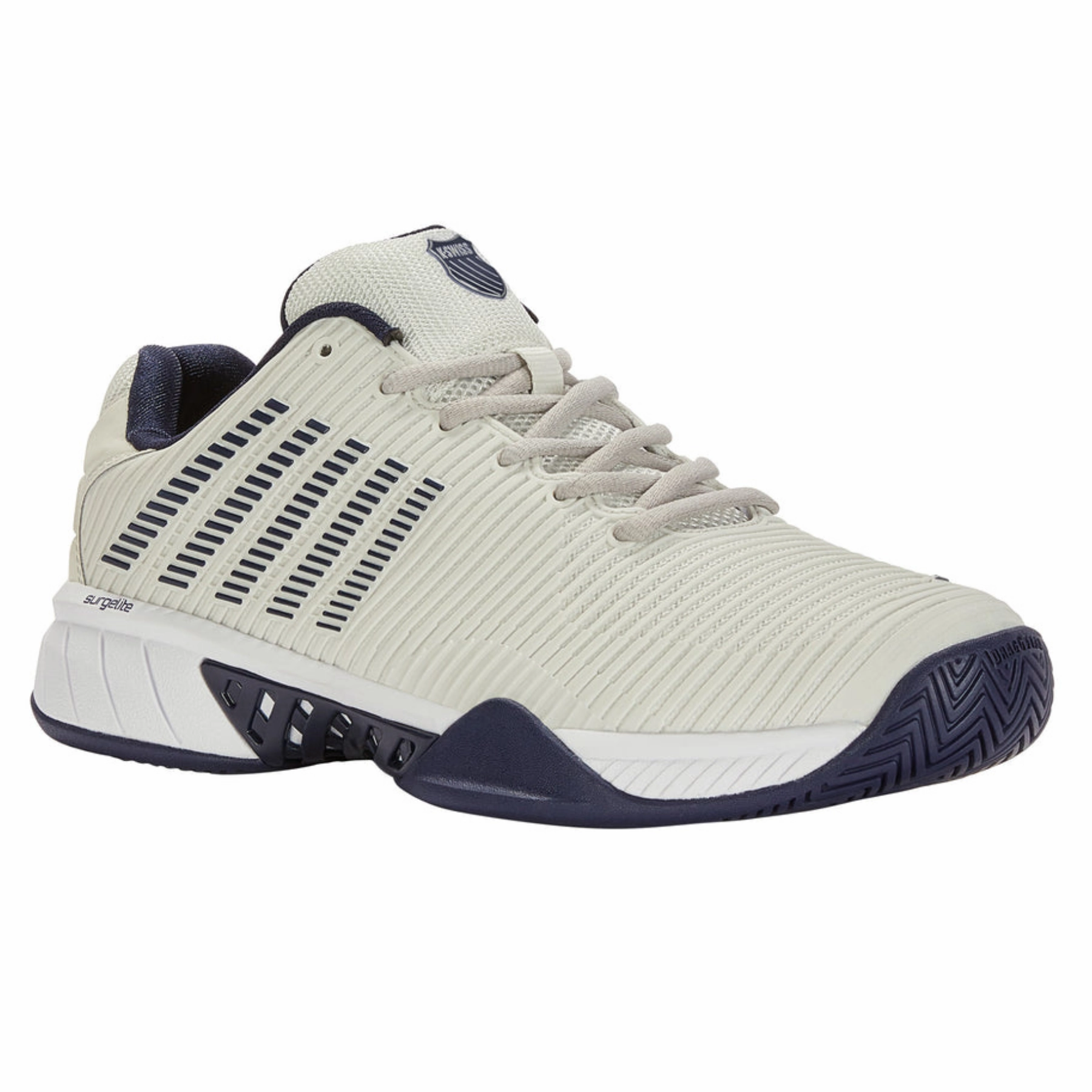 Durability - boosting K Swiss Hypercourt Express 2-2E WIDE MenTennis Shoes - Gray/White/Peacoat