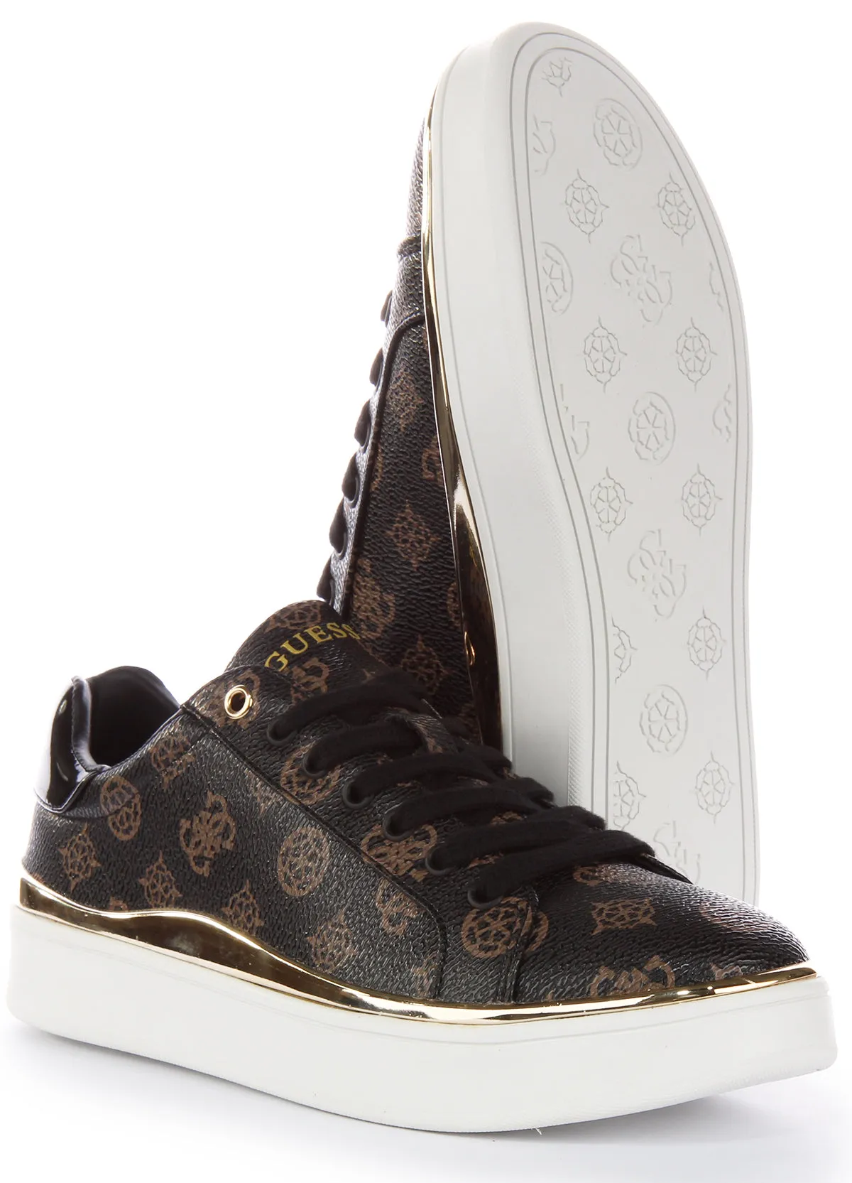 Durable Guess Bonny 4G Peony Trainers In Chocobrown For Women