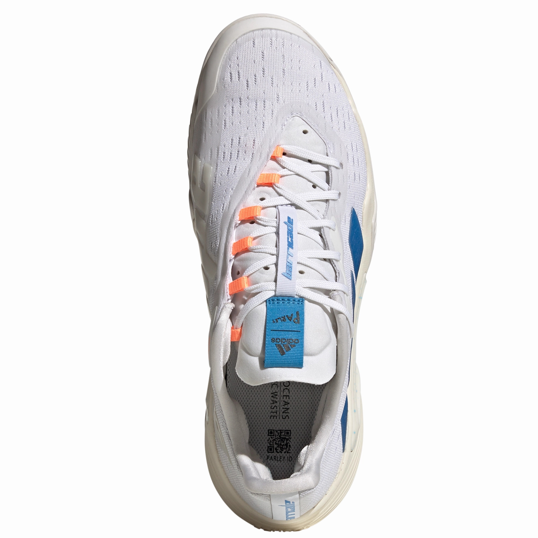 Durable Jump Adidas Performance Barricade  Men Tennis Shoes - Cloud White/Pulse Blue/Mint Ton
