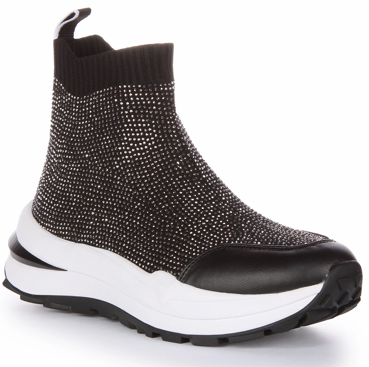 Guess Kadley Sock Sneaker In Black Silver For Women Step Focus Multi Purpose