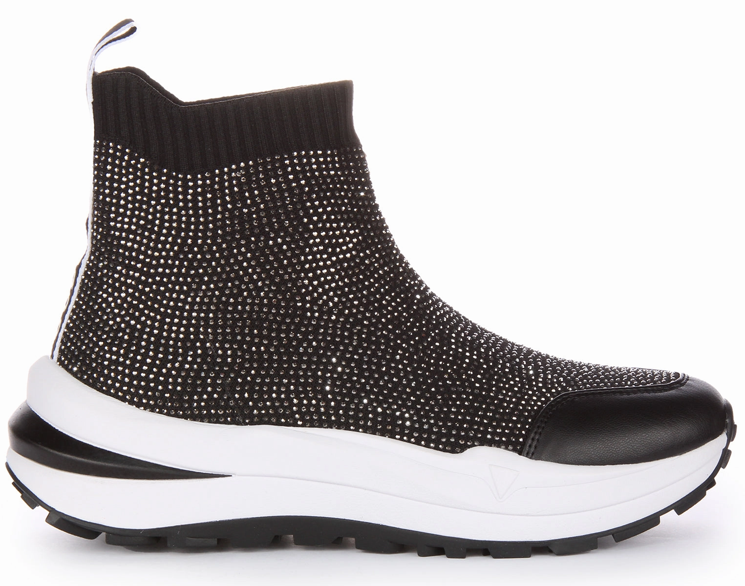 Durable Quality Guess Kadley Sock Sneaker In Black Silver For Women
