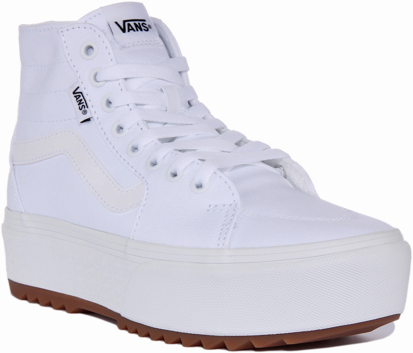 Treads are optimized for multi-directional agility Performance Fit Vans Filmore Hi Platform In White For Women