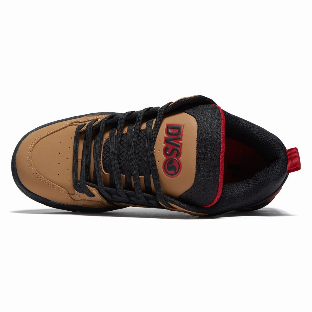 DVS Comanche Shoes - Tan/Black/Red Nubuck Shock Edge