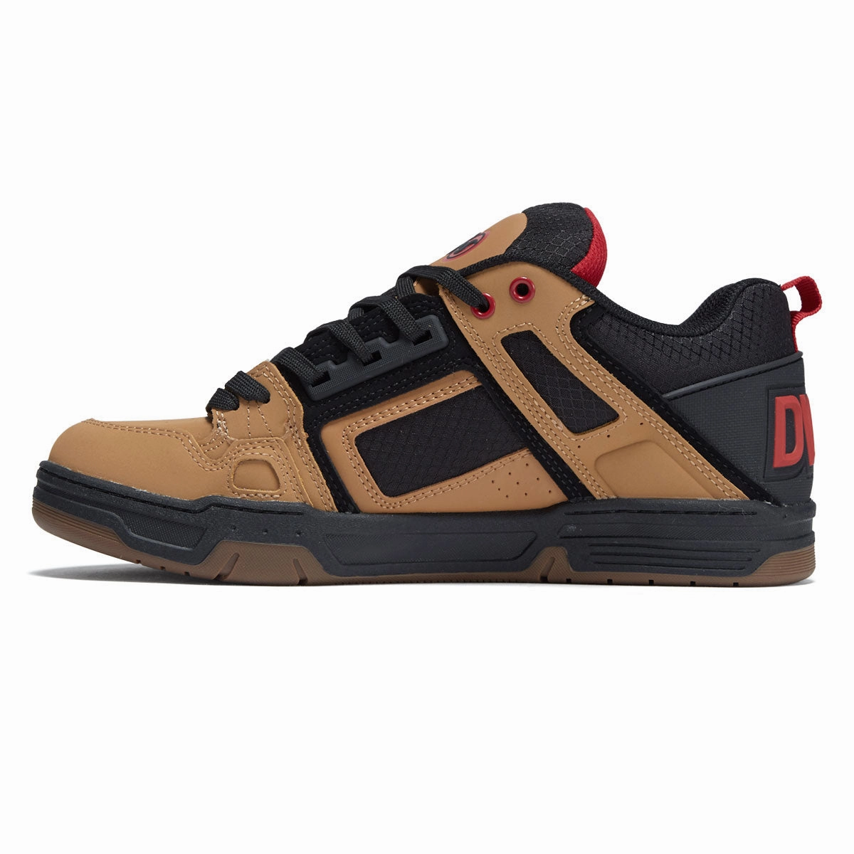 DVS Comanche Shoes - Tan/Black/Red Nubuck Shock Edge
