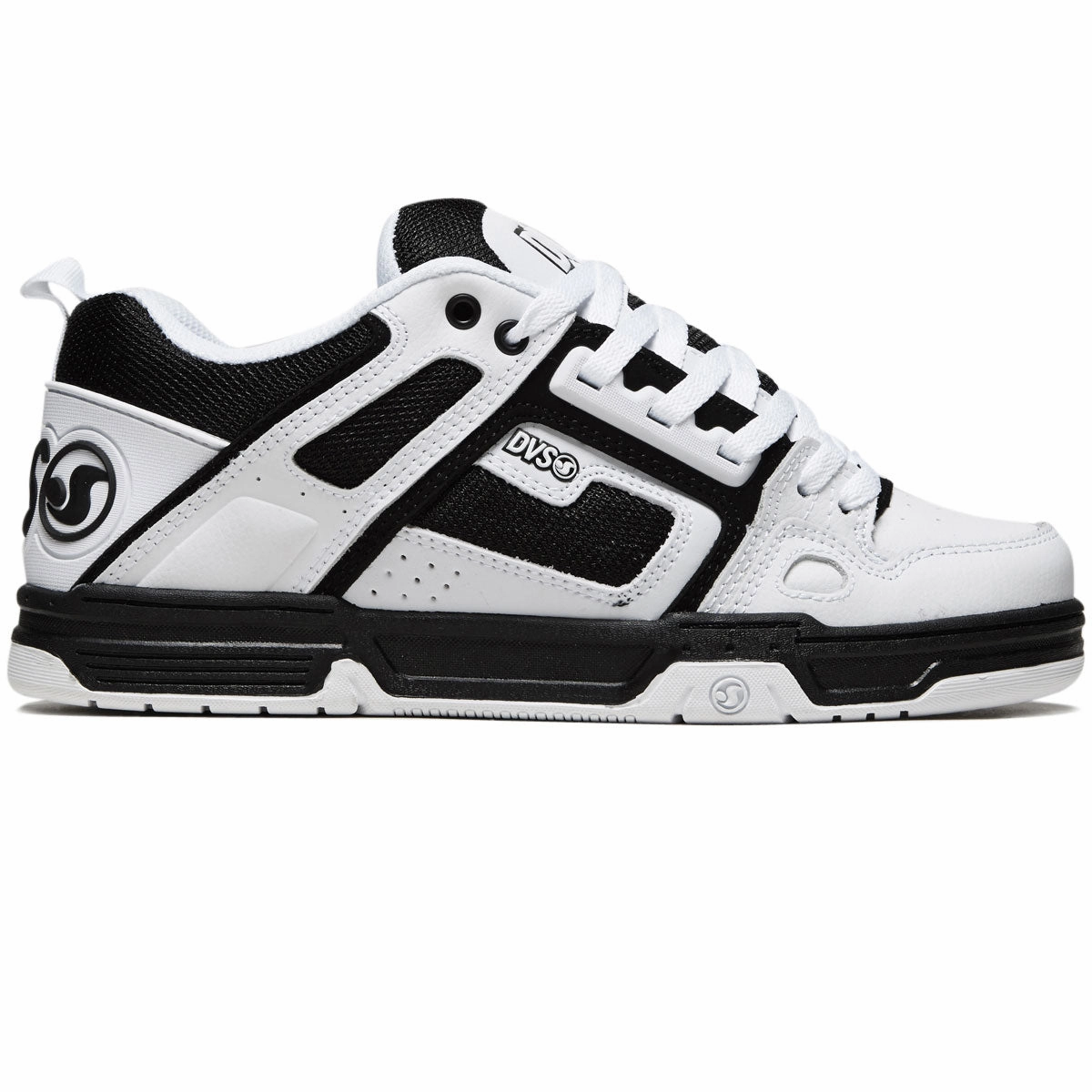 DVS Comanche Shoes - White/Black/White Leather Anti Wear