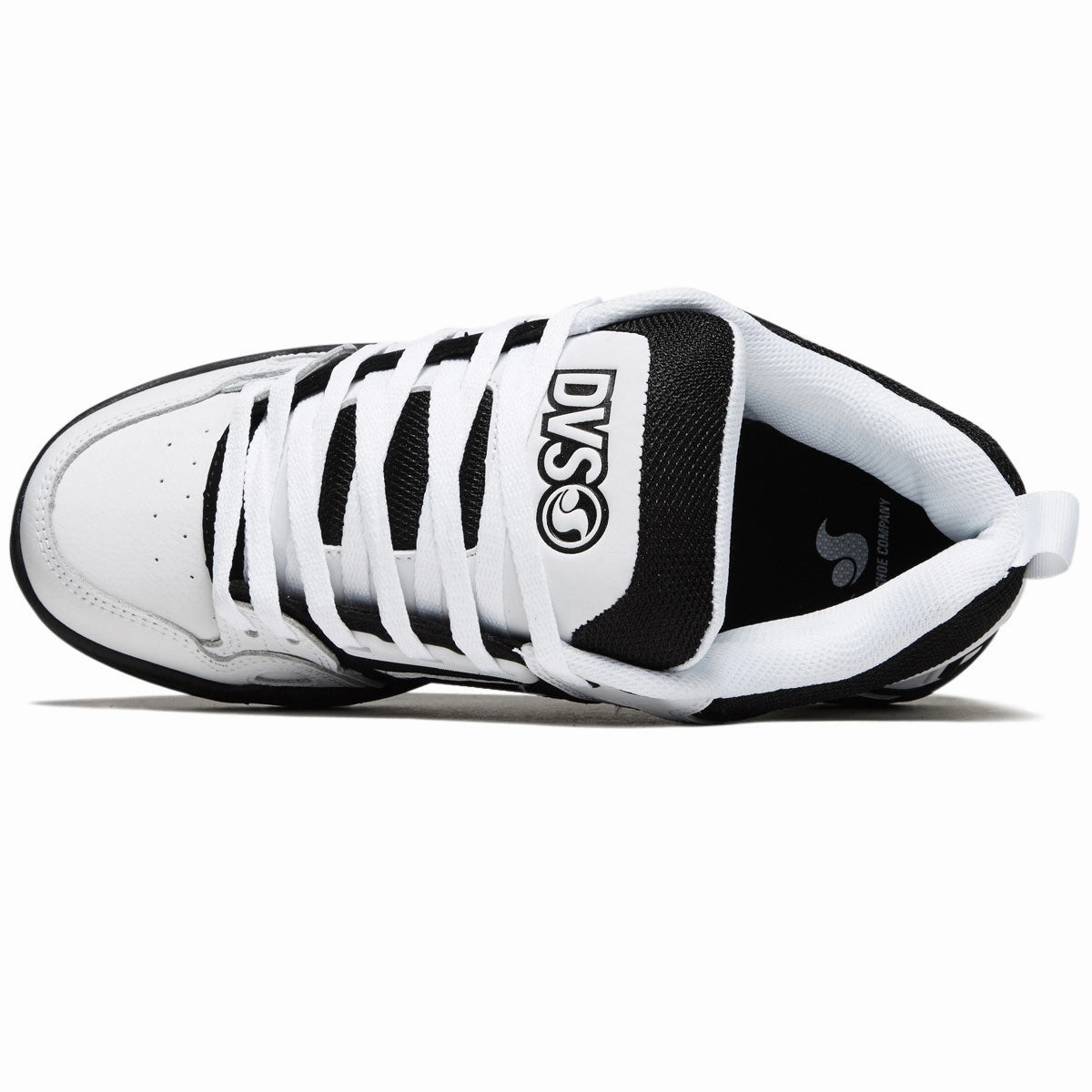 DVS Comanche Shoes - White/Black/White Leather Anti Wear