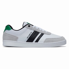 DVS Milan ST Shoes - White/Black/Green Suede Pro Inspired Modern Youth