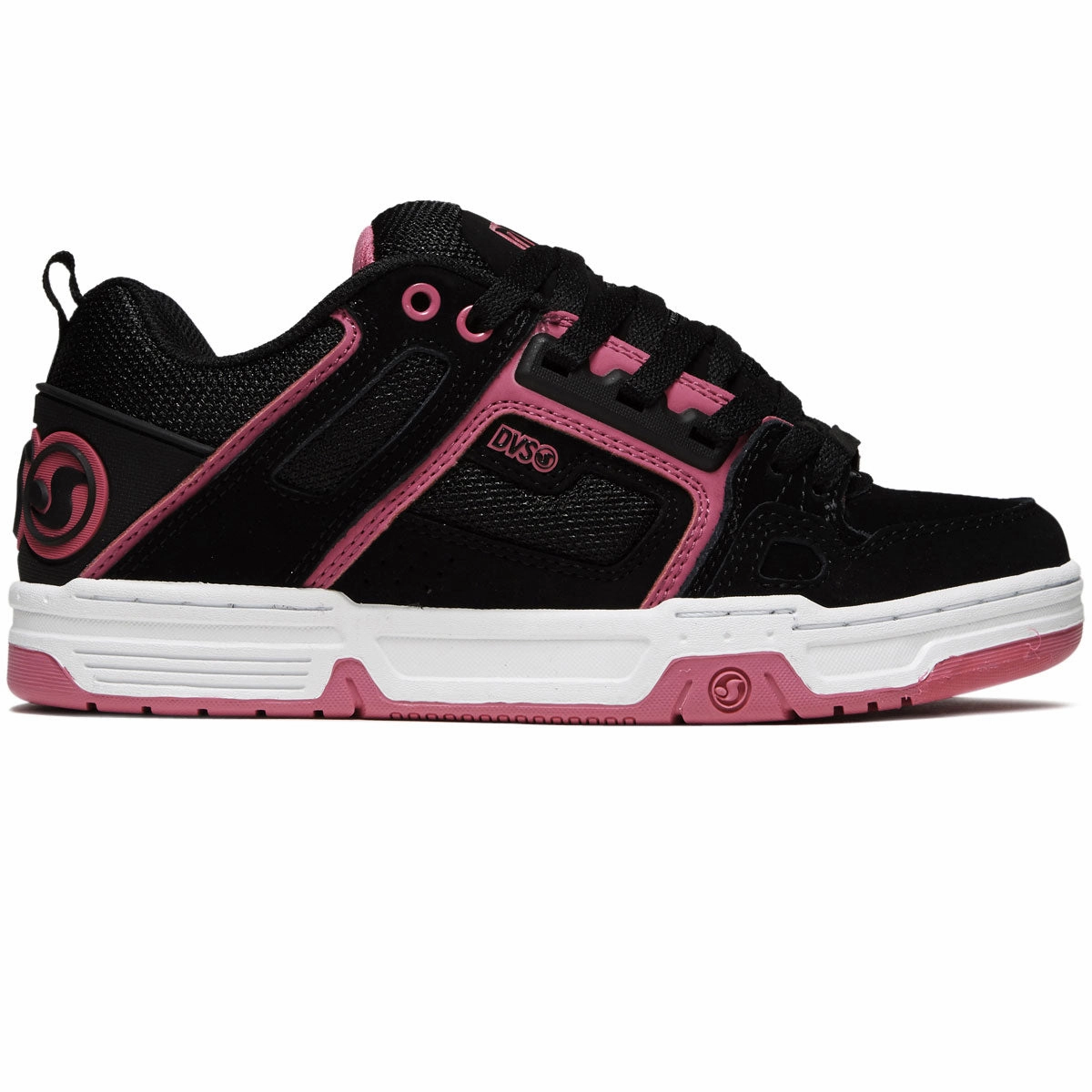 DVS Womens Comanche Shoes - Black/Pink/White/Nubuck Stretch Comfort