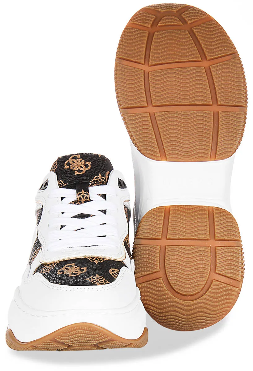 Ease Movement Guess Happy 4G Peony In White Brown for Women