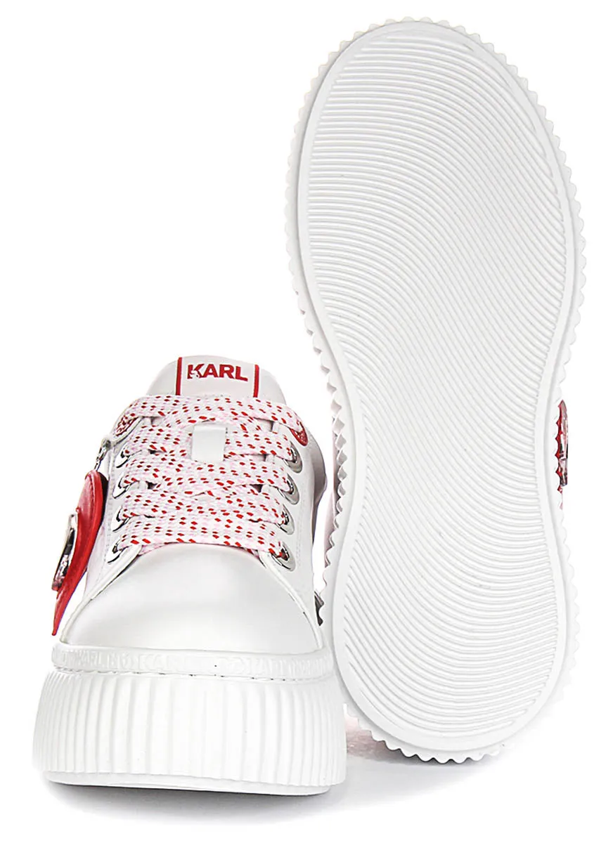 Easy Fit Karl Lagerfeld Creeper Lo In White Red For Women