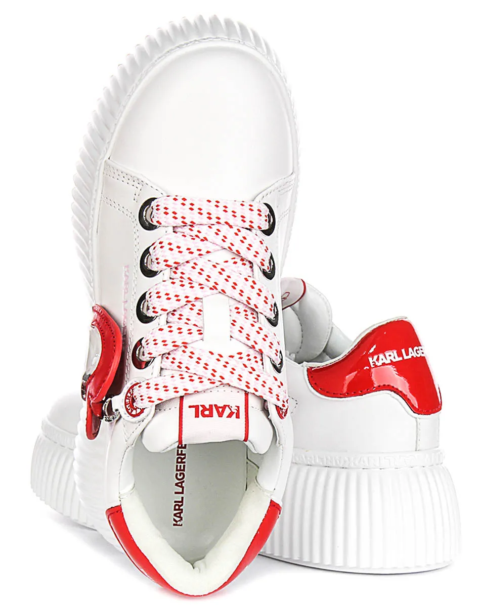 Easy Fit Karl Lagerfeld Creeper Lo In White Red For Women