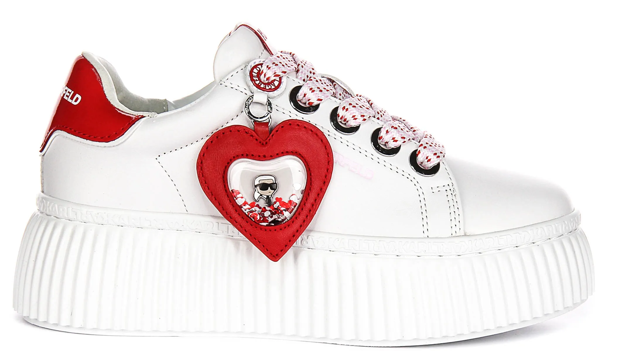 Easy Fit Karl Lagerfeld Creeper Lo In White Red For Women