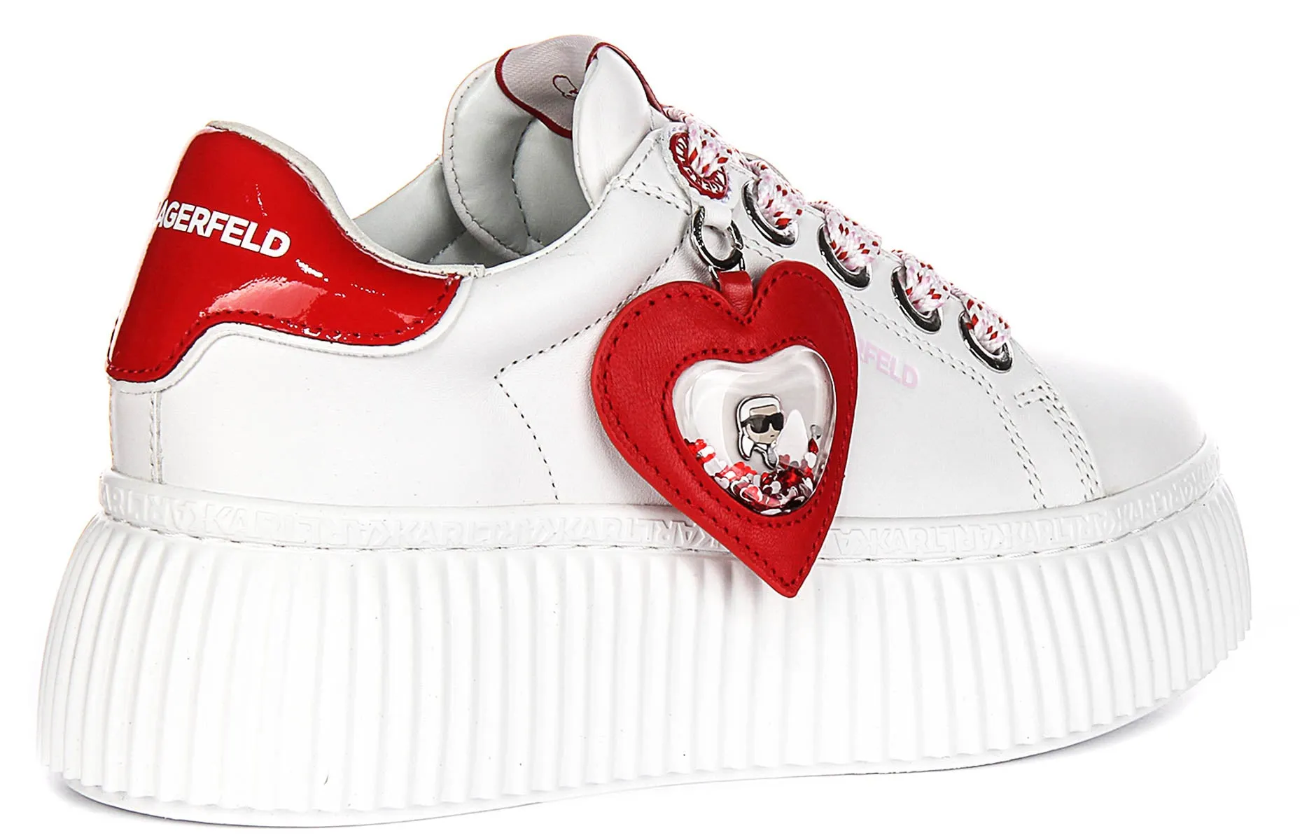 Easy Fit Karl Lagerfeld Creeper Lo In White Red For Women