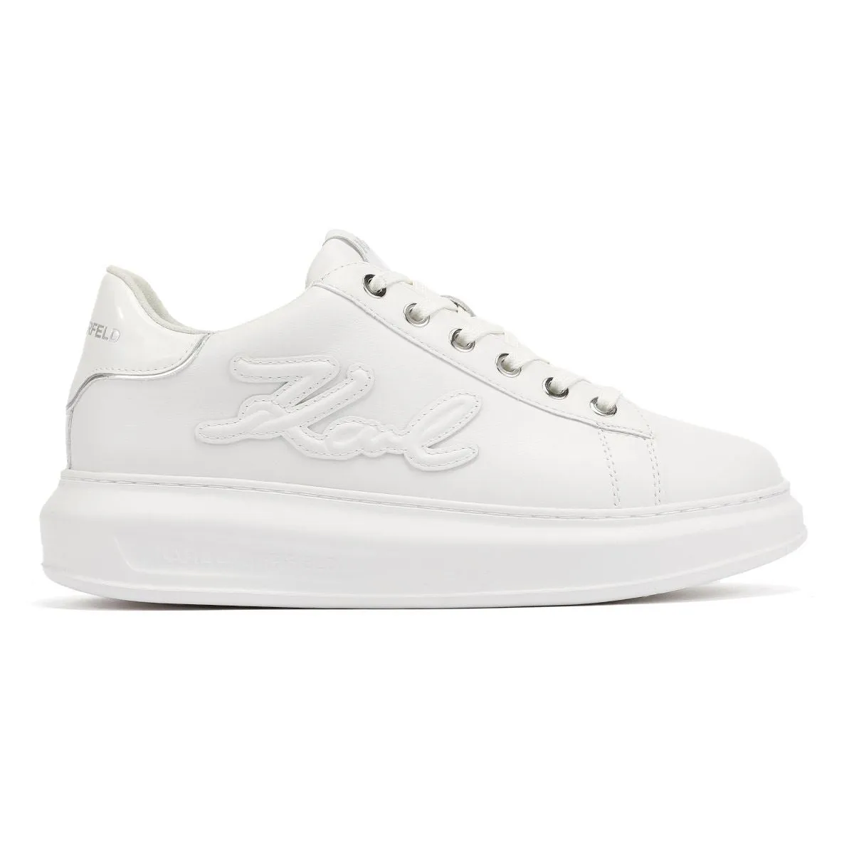 Easy Flex Karl Lagerfeld Kapri Signia Emboss Lo Lace Leather Women's White Trainers