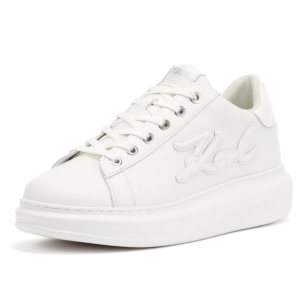Easy Flex Karl Lagerfeld Kapri Signia Emboss Lo Lace Leather Women's White Trainers