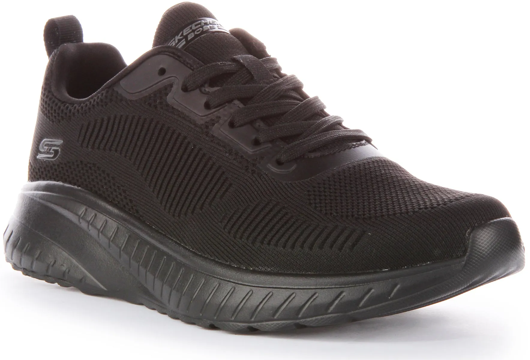 Skechers Bobs Squad In Black Black For Men Stretch Comfort