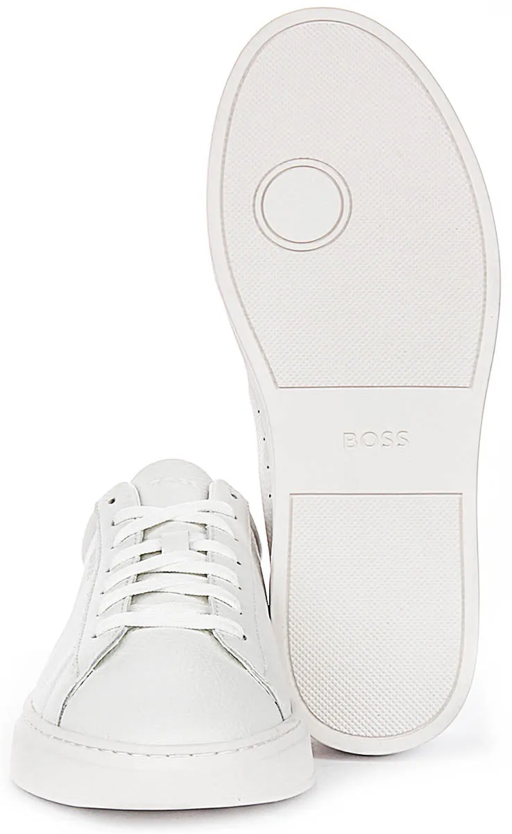 Easy Wear Boss Kieran Tennis Grained Leather In Natural For Men