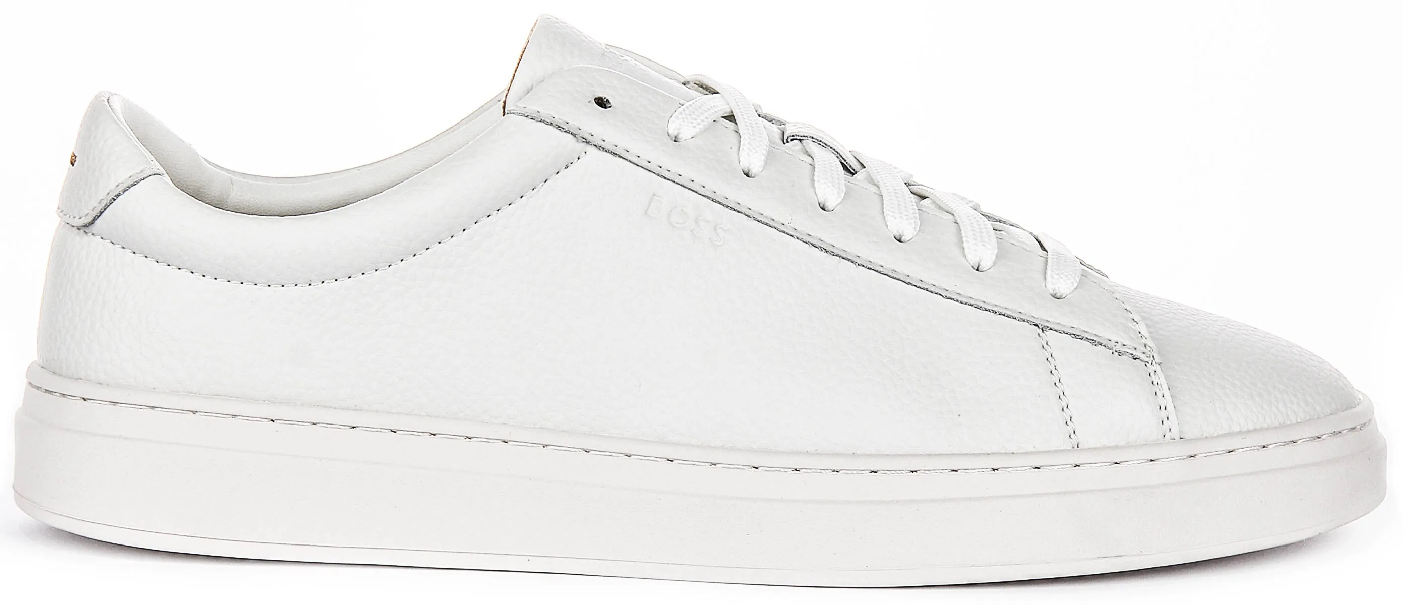 Easy Wear Boss Kieran Tennis Grained Leather In Natural For Men