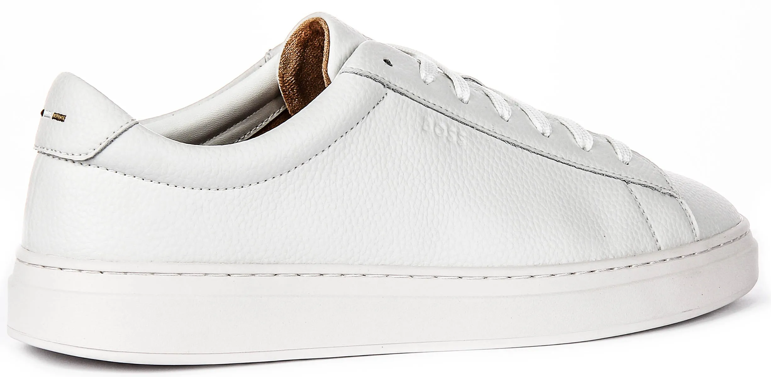 Easy Wear Boss Kieran Tennis Grained Leather In Natural For Men