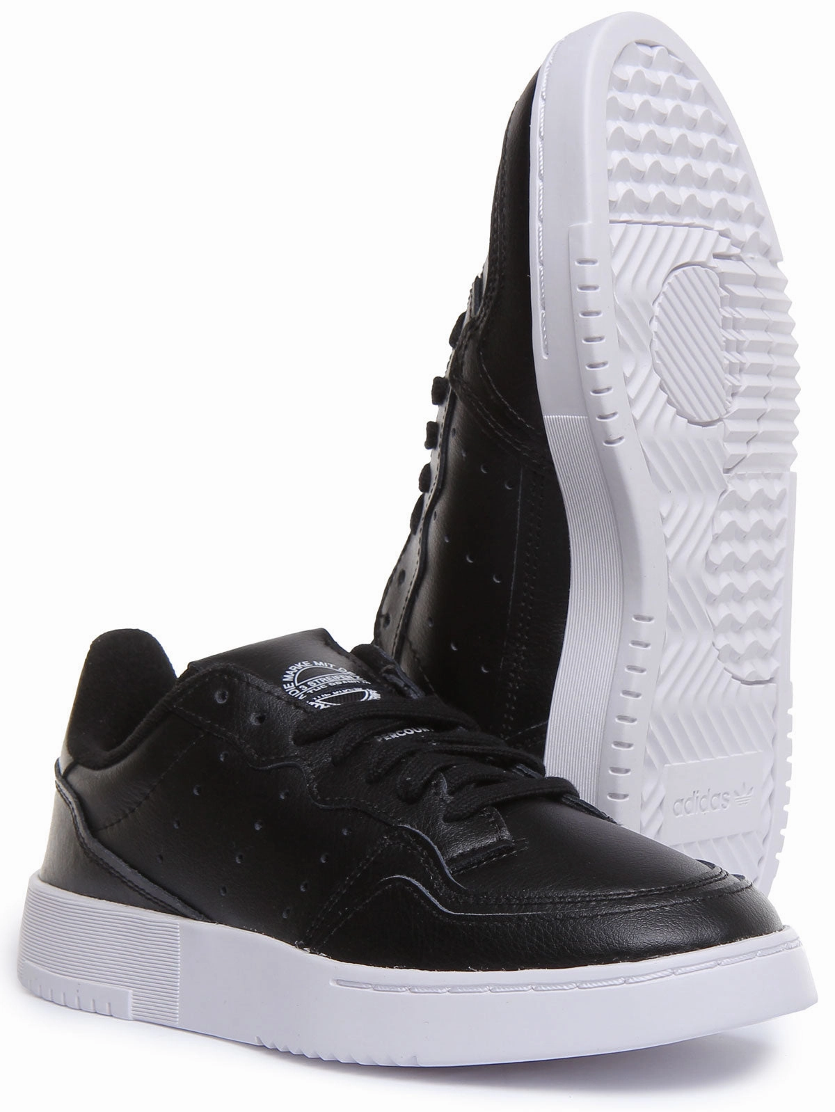 Easy Clean Thought Adidas Supercourt J In Black White For Juniors