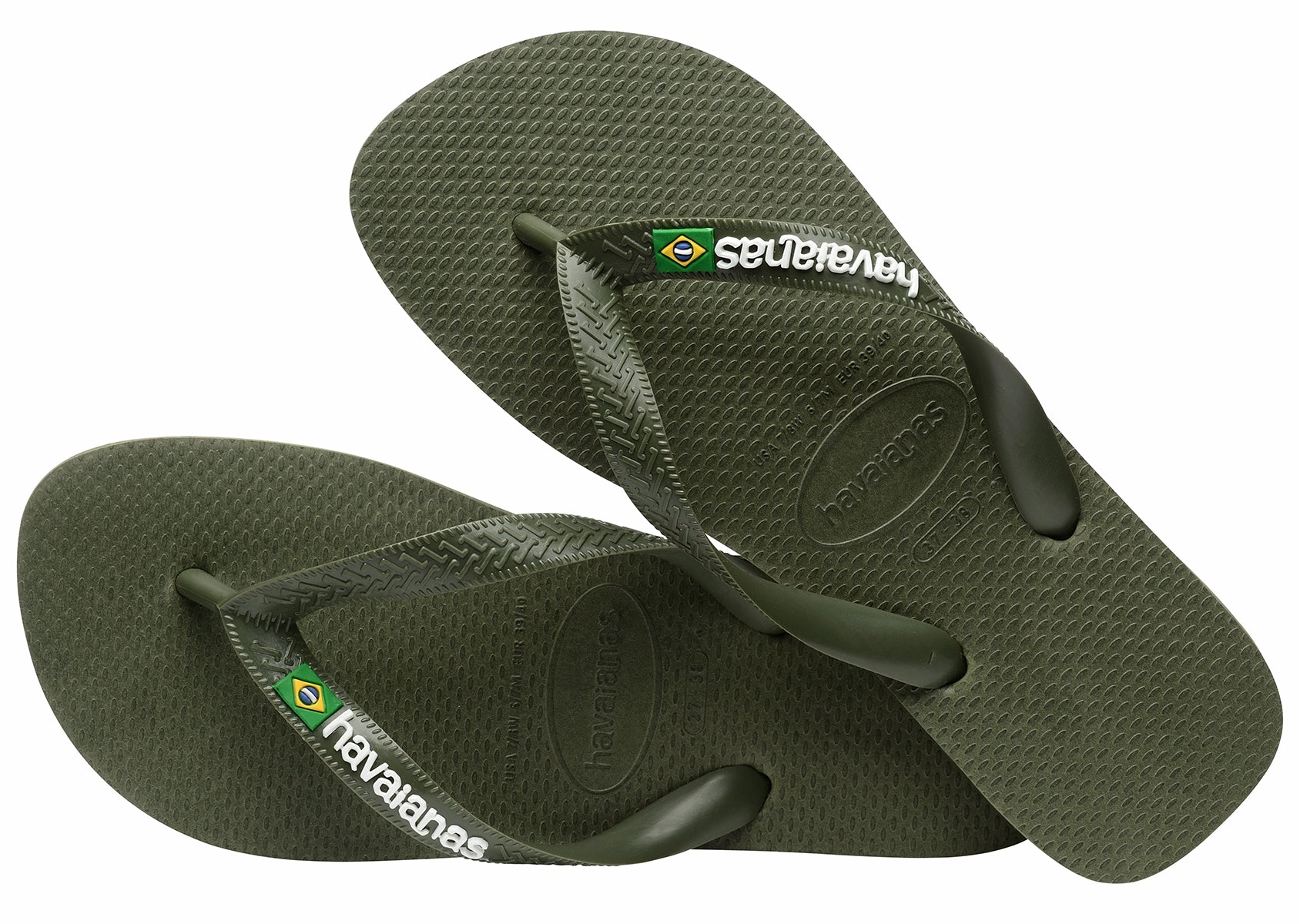 Easy Comfort Escape Havaianas Brasil Logo In Olive Green
