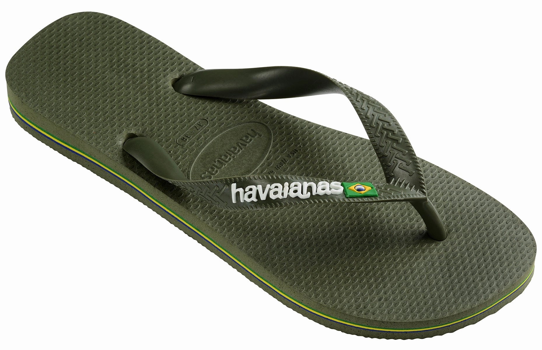 Easy Comfort Escape Havaianas Brasil Logo In Olive Green
