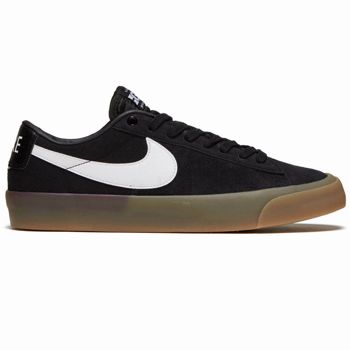 Nike SB Zoom Blazer Low Pro GT Shoes - Black/White/Black/Gum Light Brown Cushion Frame Flex Cushion