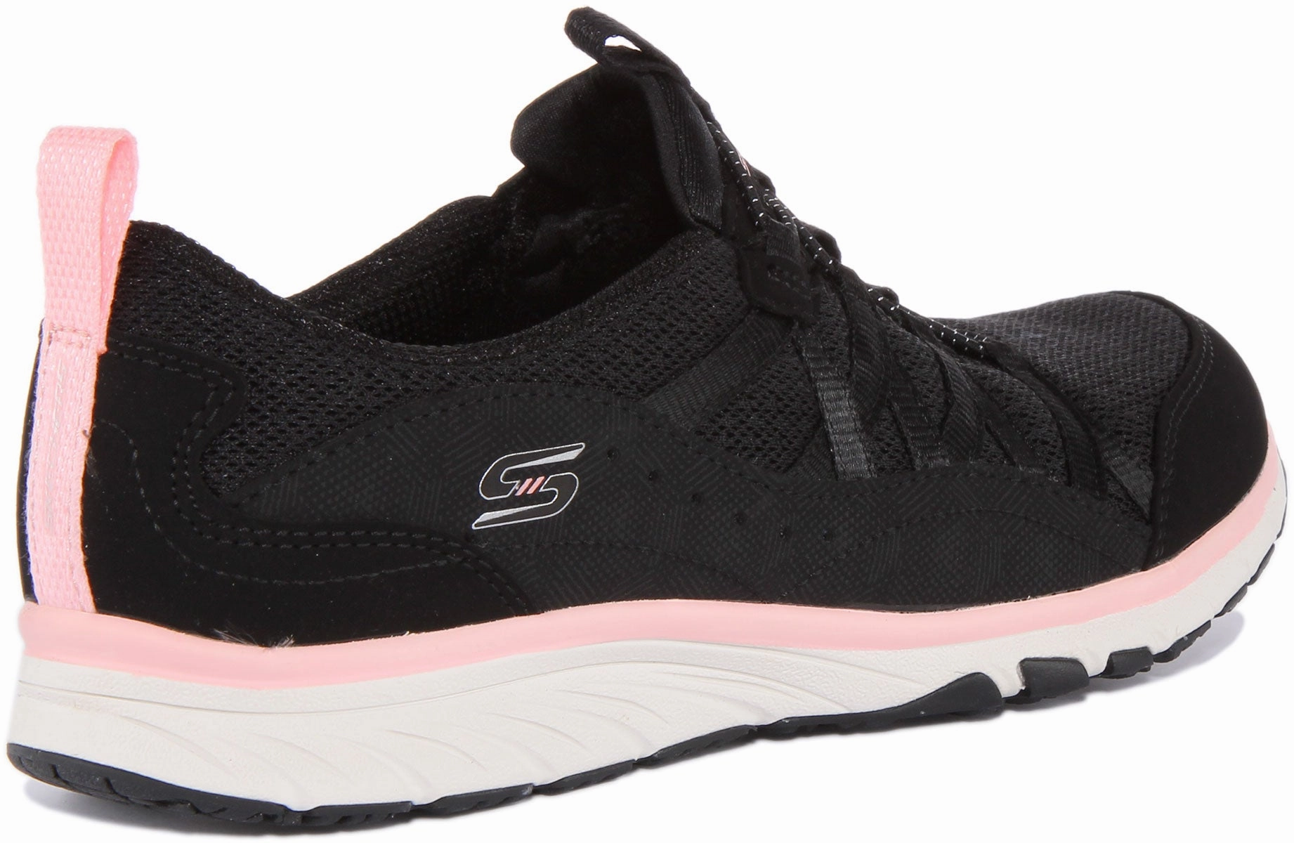 Easy on off Skechers Gratis Sports In Black White For Women