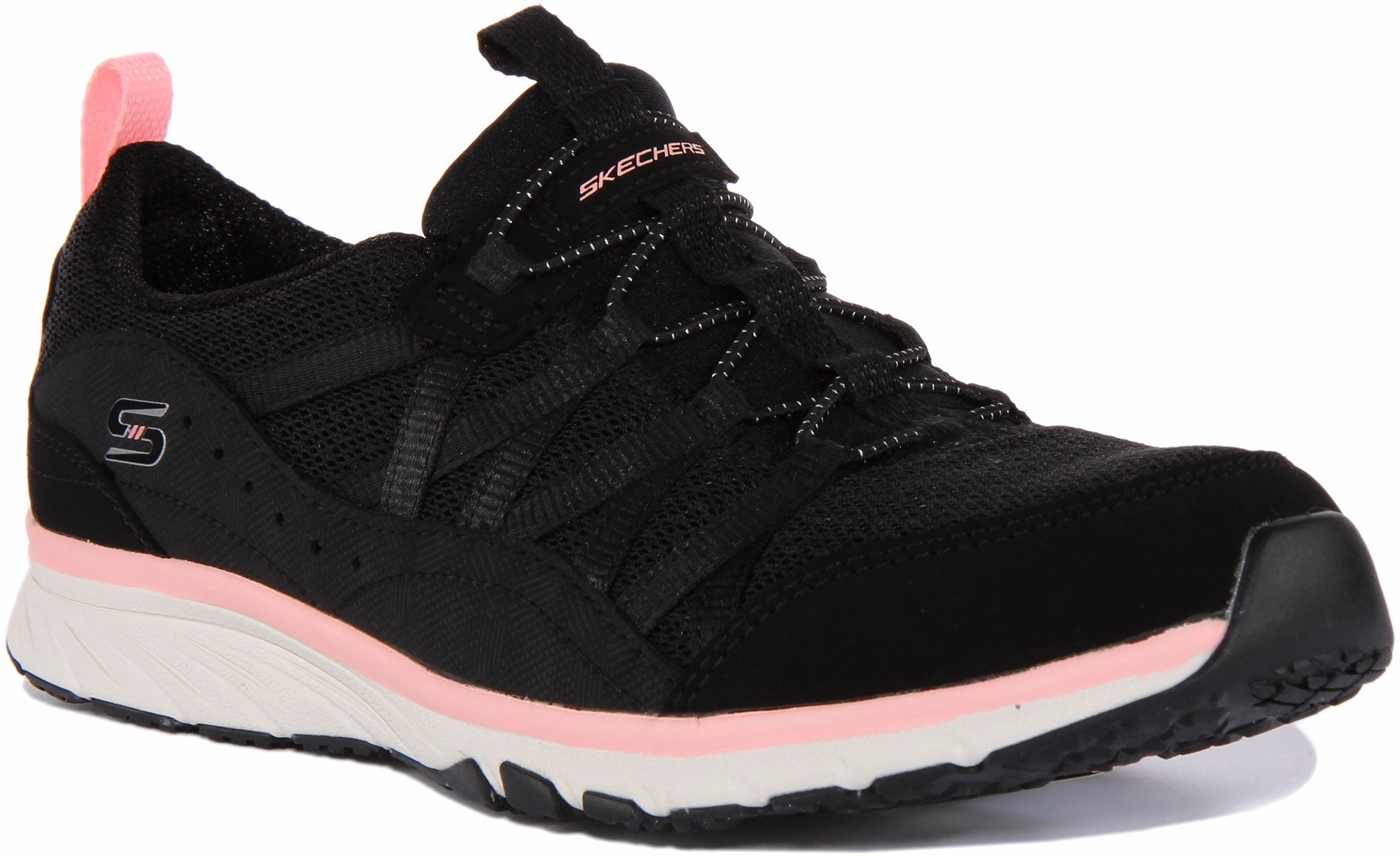 Skechers Gratis Sports In Black White For Women Easy Travel Wear Comfort Fit