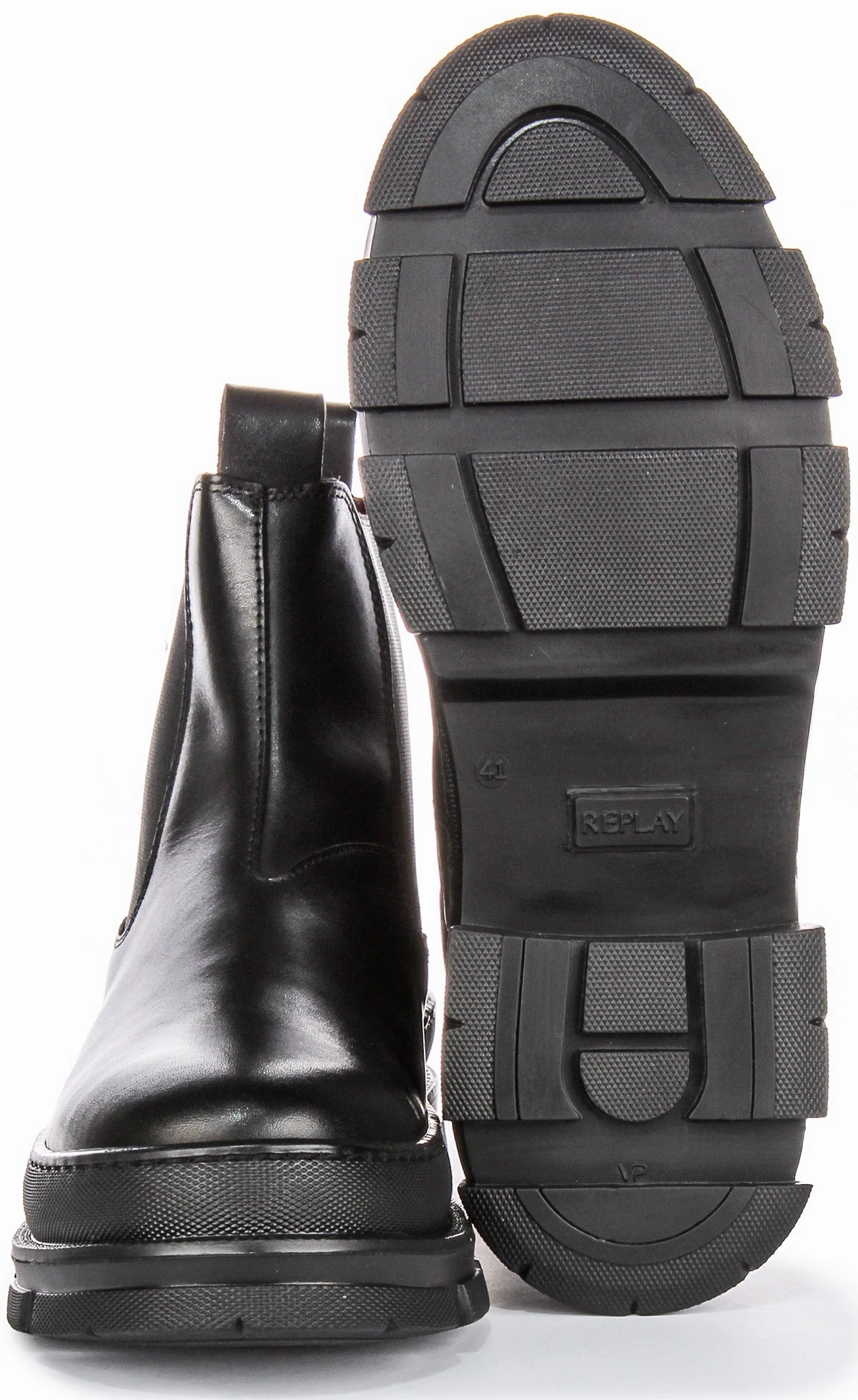 Easy Trek Replay Vega Leather Chelsea In Black For Men