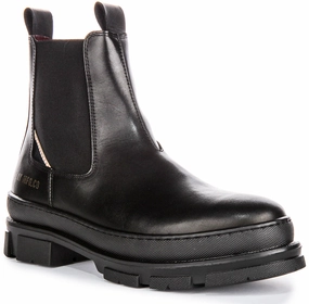Replay Vega Leather Chelsea In Black For Men Trendy Footwear