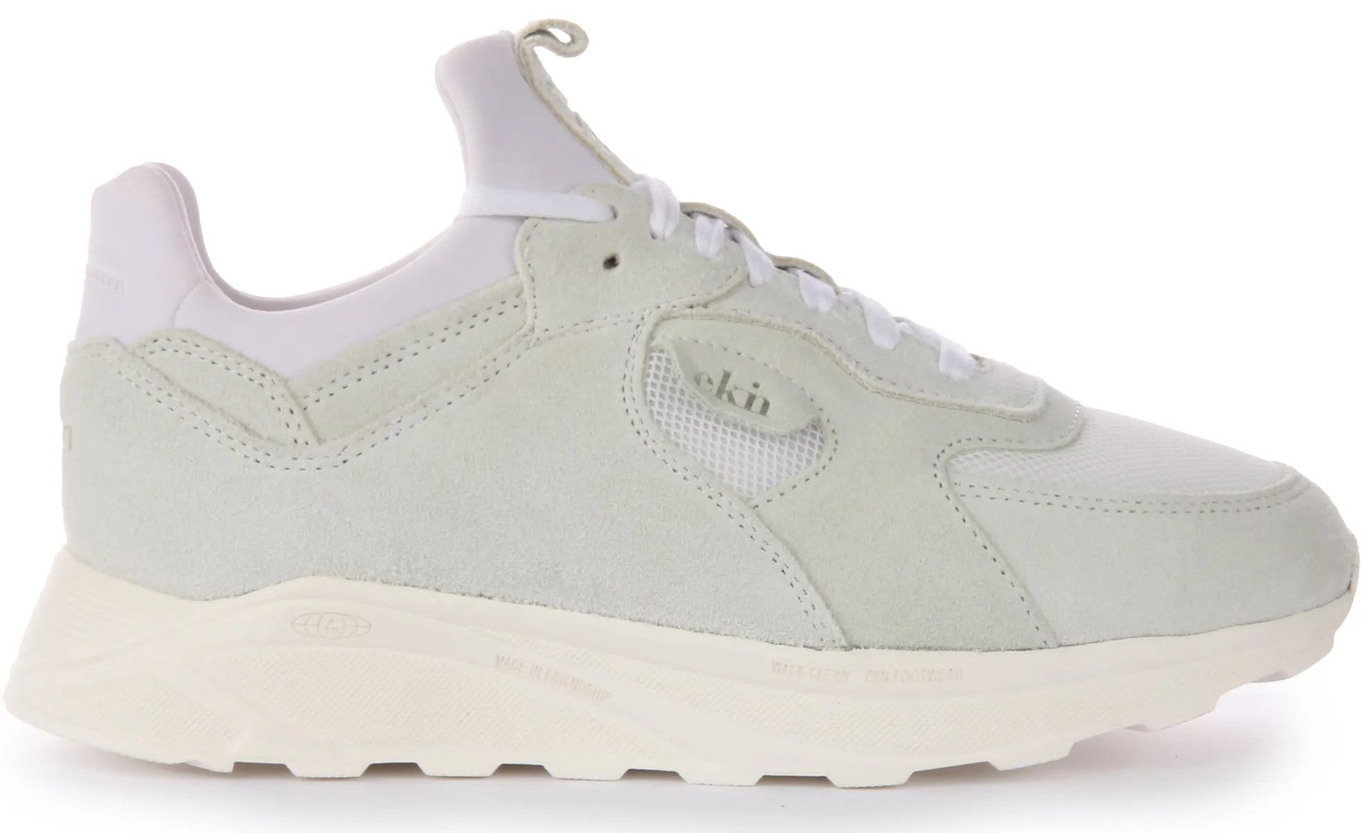 Ekn Larch Trainer In Light Grey Tread Pattern