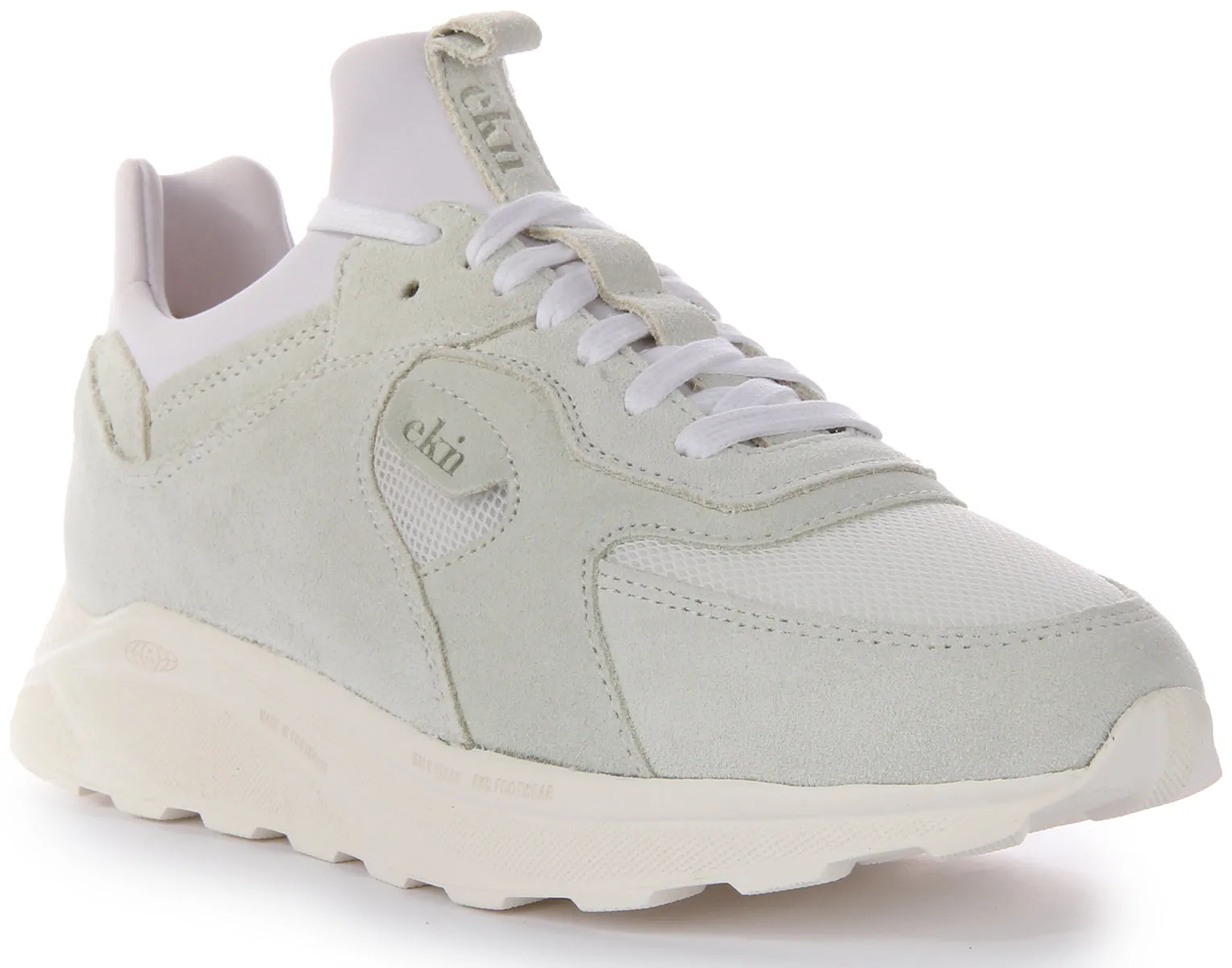 Ekn Larch Trainer In Light Grey Vented Lining Insole foam retains shape for consistent comfort