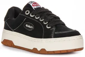 Kickers 70S Lo Sued In Black For Women Stretch Driven Minimal Layers