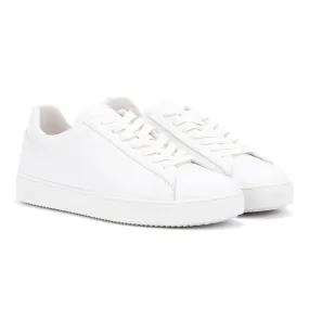Clae Bradley Essentials Leather Men's Triple White Trainers Clean Finish
