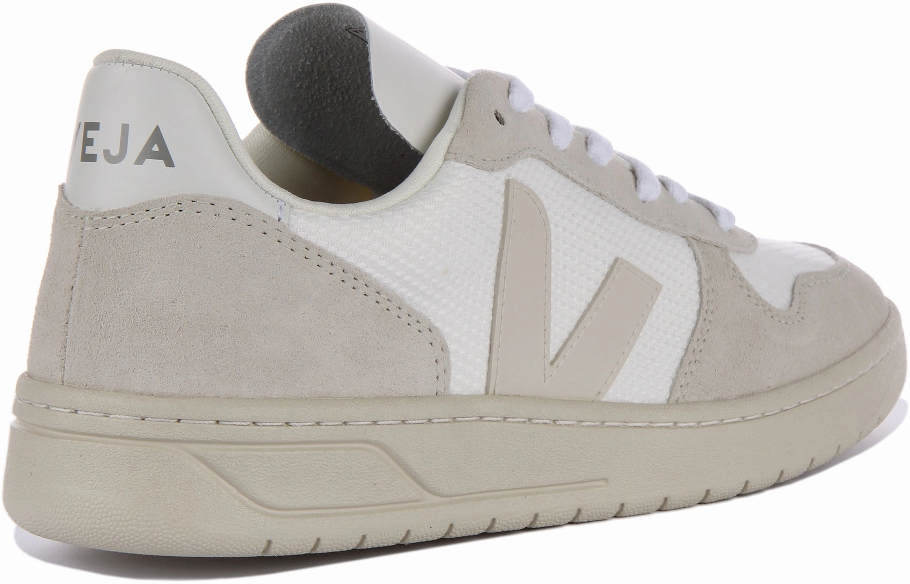Elastic Midsole Veja V 10 B Mesh In White Grey For Men