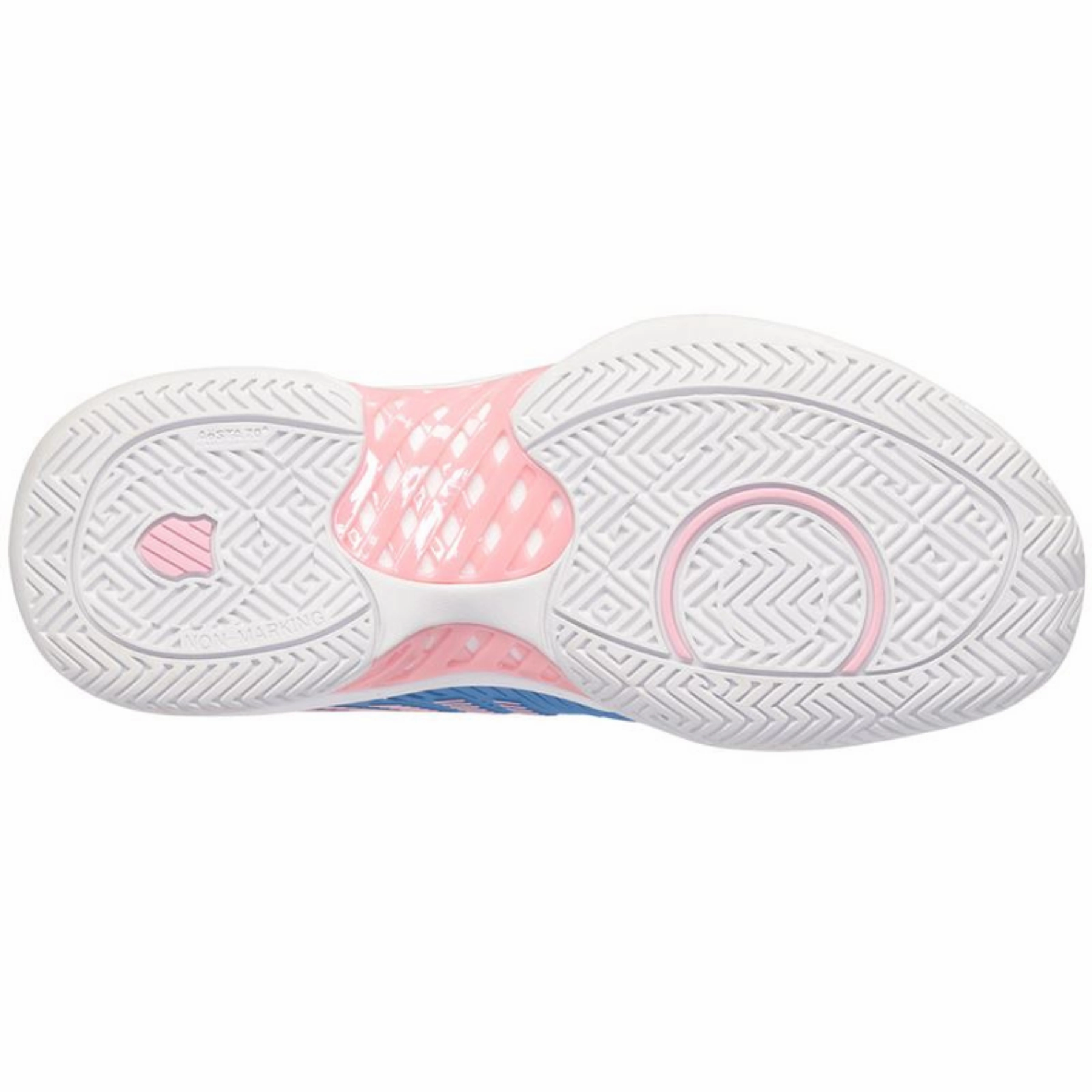 Embossed Logo K Swiss Hypercourt Express 2 Silver Lake Blue/White/Orchid Pink Women Tennis Shoes