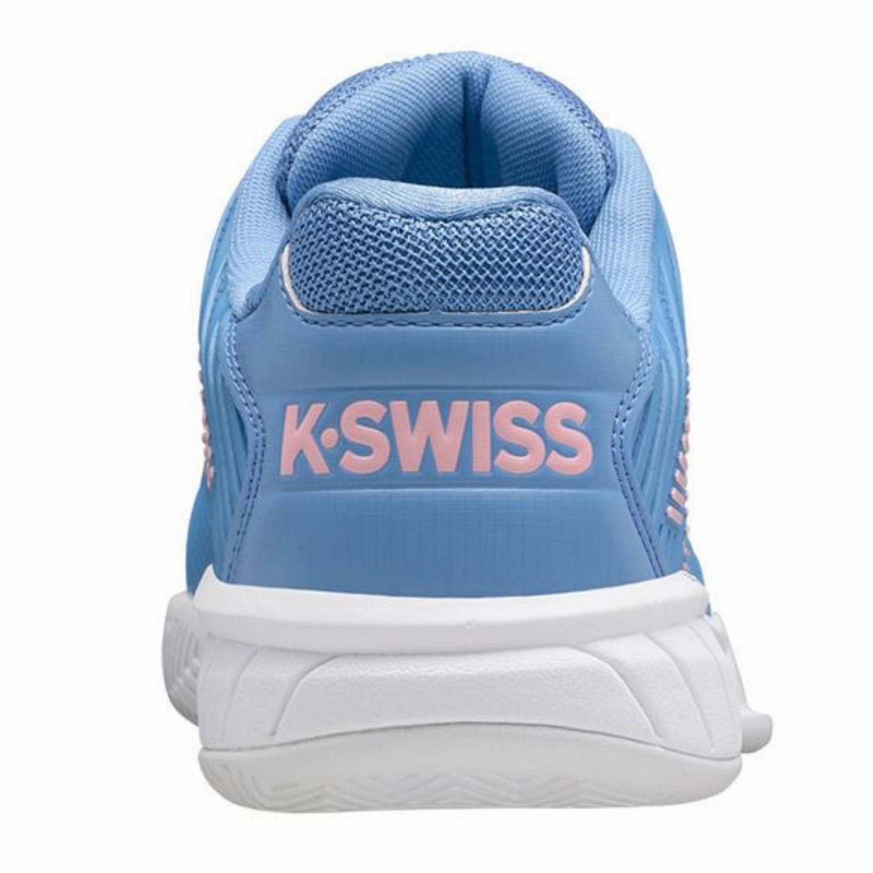 Embossed Logo K Swiss Hypercourt Express 2 Silver Lake Blue/White/Orchid Pink Women Tennis Shoes