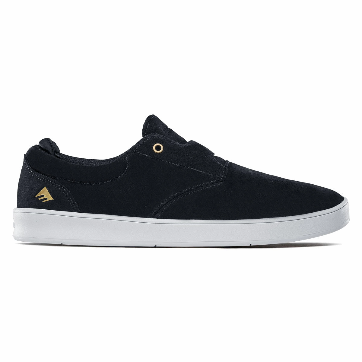 Emerica Romero Skater Shoes - Black/White/Gold High Grip Comfort Fit Travel