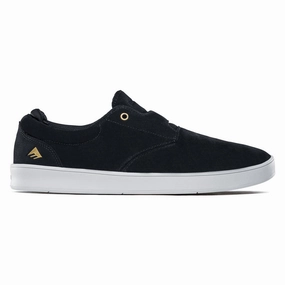 Emerica Romero Skater Shoes - Black/White/Gold High Grip Comfort Fit Travel