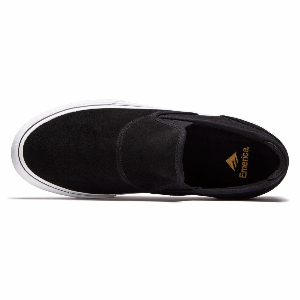Emerica Wino G6 Slip-On Shoes - Black/White/Gold Padded Support